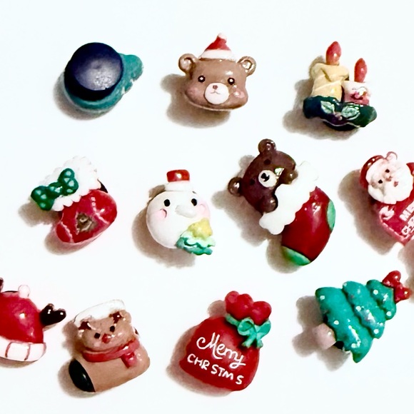 12 Resin Christmas Croc Charms Jibbit Shoe Charm Disney Croc Charms - Picture 9 of 10